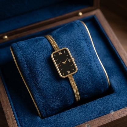 Luxury Vintage Watch-Style Gold Bracelet for Women
