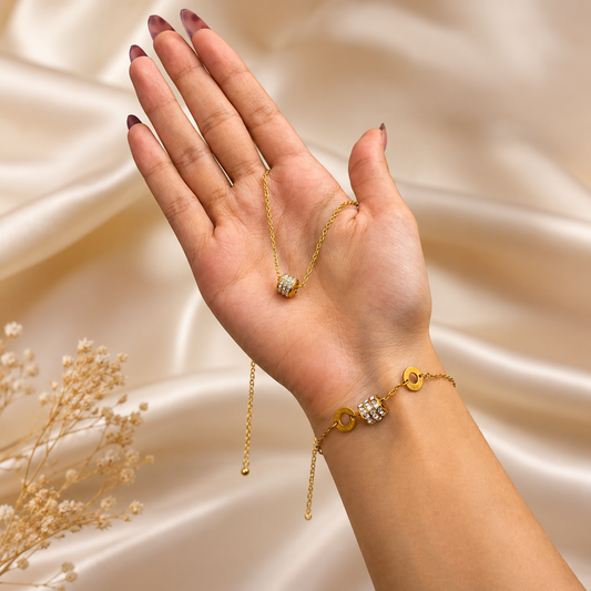 Classic Crystal Pave Barrel Necklace and Bracelet Set