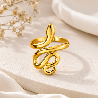 Elegant Gold Snake Ring for Women – Premium Statement Finger Ring