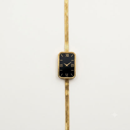 Luxury Vintage Watch-Style Gold Bracelet for Women