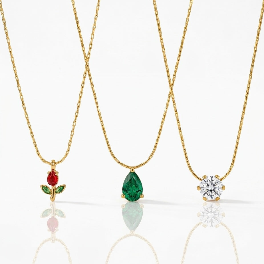 Jassa Combo of 3 Anti Tarnish Minimal Necklaces