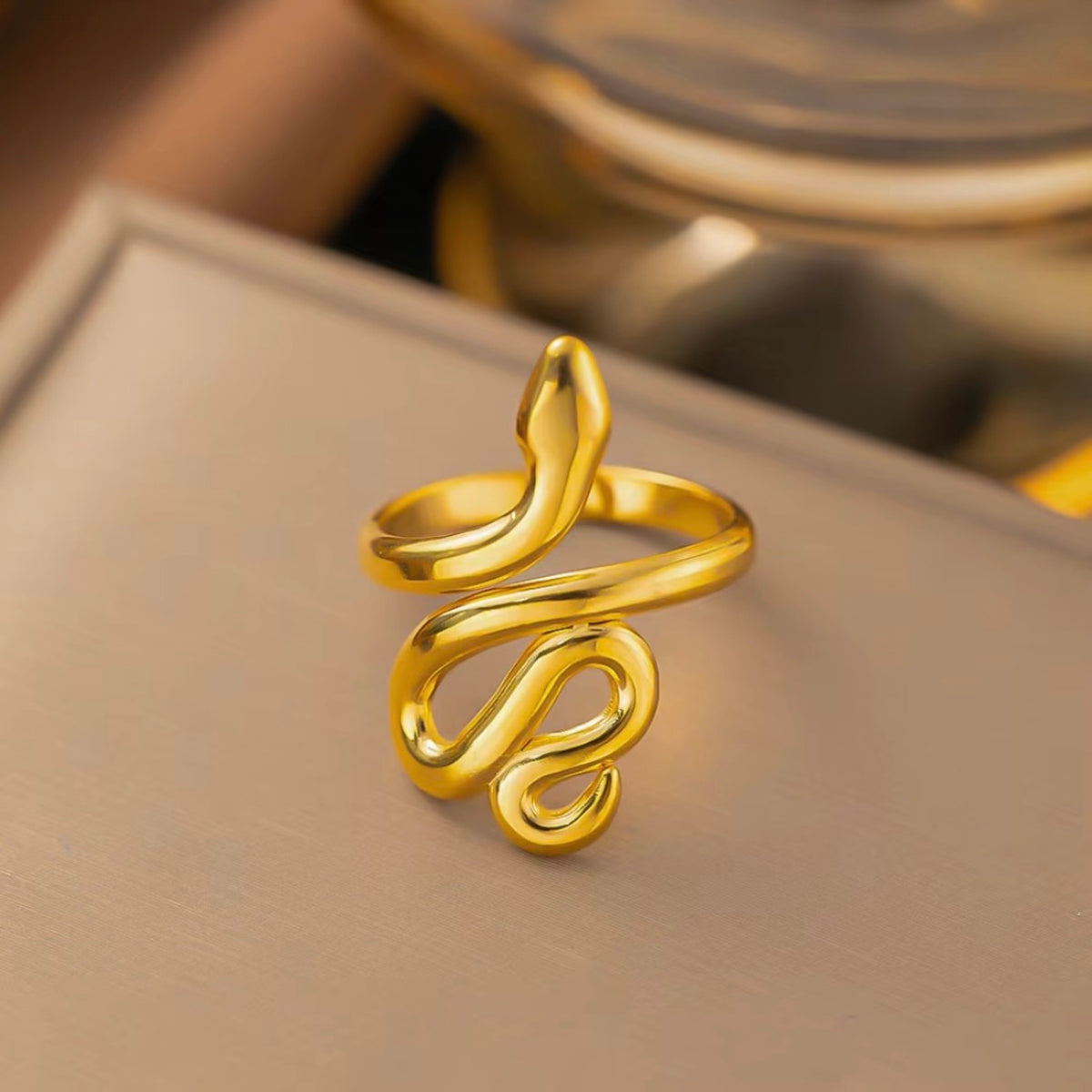 Elegant Gold Snake Ring for Women – Premium Statement Finger Ring