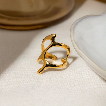 Elegant Gold Statement Ring for Women – Stylish Open Finger Ring