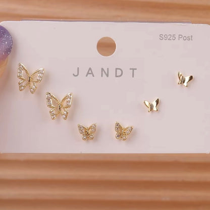 Butterfly Stud Earring Set