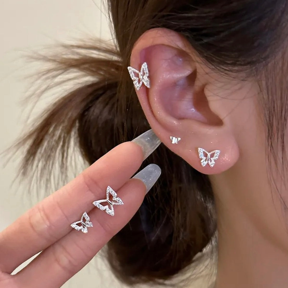 Butterfly Stud Earring Set