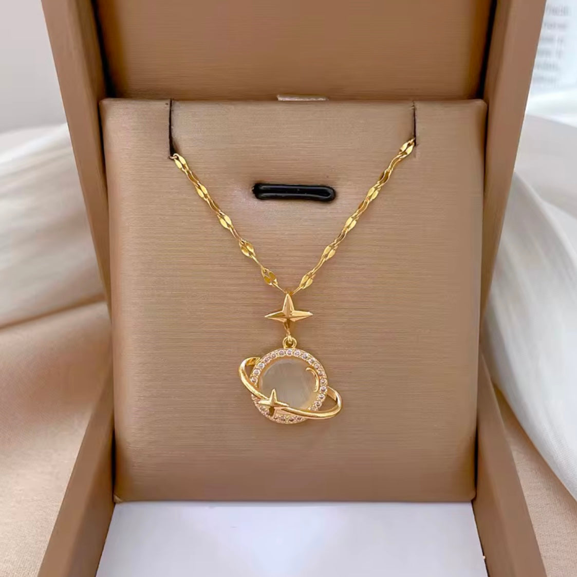 Orbit Star Planet Pendant Necklace