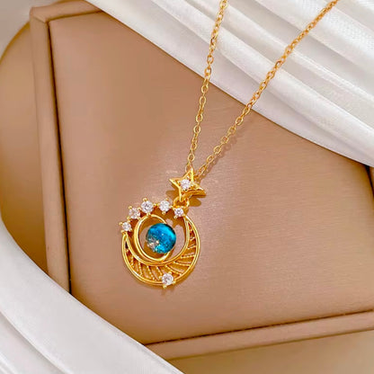 Moon Crystal Pendant Necklace