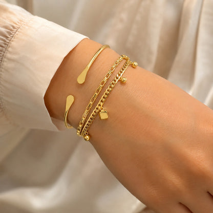 Trendy Gold Bracelet Set: Elegant Layered Wristband Combo for Women