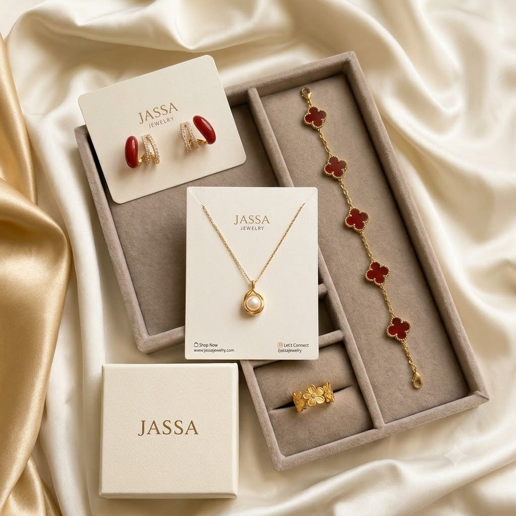 Elegant Gold & Red Jewelry Collection