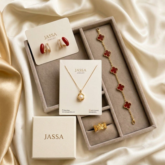 Elegant Gold & Red Jewelry Collection