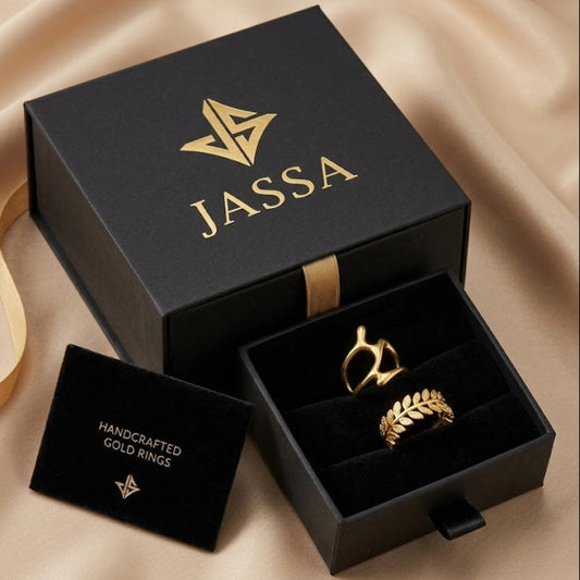 JASSA Abstract & Laurel Leaf Ring Set
