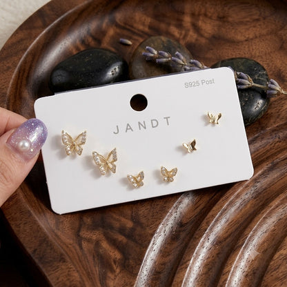 Butterfly Stud Earring Set